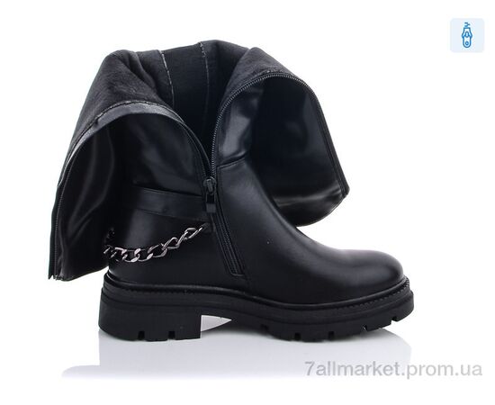 Чоботи жіночі зручні Весна/осінь M732-1 black (8 пар р.36-41) "Violeta" недорого оптом від прямого постачальника, зображення 2