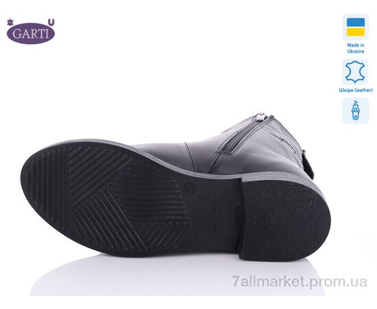 Черевики жіночі стильні Весна/осінь 507 чорна шкіра байка (6 пар р.36-40) "Garti" недорого оптом від прямого постачальника, зображення 3