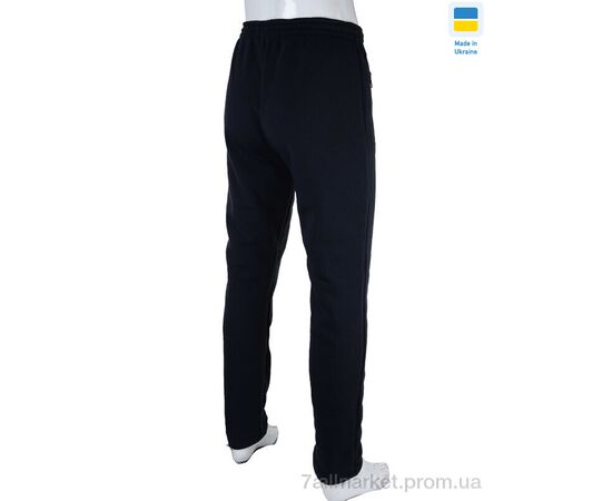 Фотография Спортивные брюки мужские Весна/осень 01 navy, флис (04658) (5 шт. р.сетка 46-54) "Obuvok" недорого оптом от прямого поставщика, изображение 3