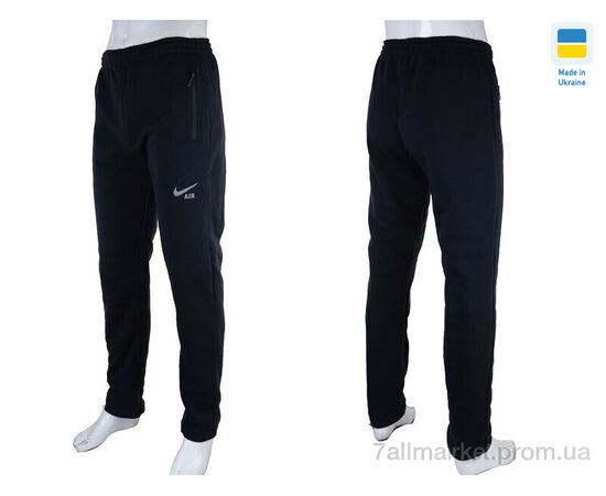 Фотография Спортивные брюки мужские Весна/осень 01 navy, флис (04658) (5 шт. р.сетка 46-54) "Obuvok" недорого оптом от прямого поставщика, изображение 4