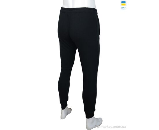Спортивні штани чоловічі Весна/осінь Ni black, флис (06971) (5 шт. р.сітка48-56) "Obuvok" недорого оптом від прямого постачальника, зображення 3