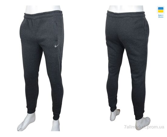 Спортивні штани чоловічі Весна/осінь Ni grey, флис (06970) (5 шт. р.сітка48-56) "Obuvok" недорого оптом від прямого постачальника, зображення 4
