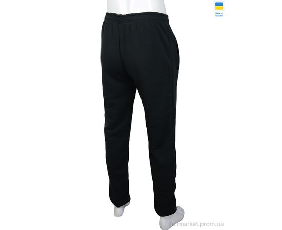 Фотография Спортивные брюки мужские Весна/осень Ni black, флис (06969) (5 шт. р.сетка 48-56) "Obuvok" недорого оптом от прямого поставщика, изображение 3