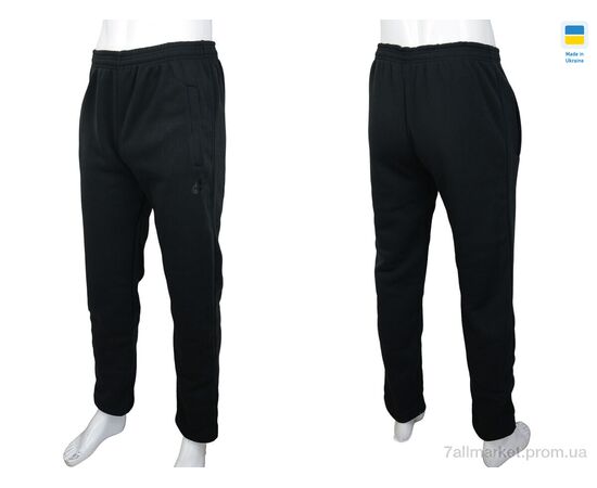 Фотография Спортивные брюки мужские Весна/осень Ni black, флис (06969) (5 шт. р.сетка 48-56) "Obuvok" недорого оптом от прямого поставщика, изображение 4