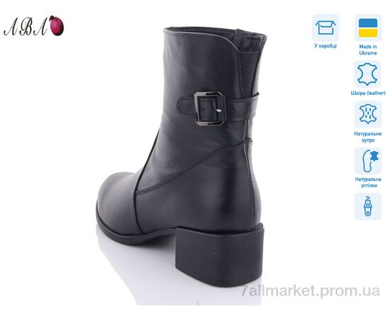 Черевики жіночі стильні Зима 646 чорний (6 пар р.36-41) "Aba" недорого оптом від прямого постачальника, зображення 2