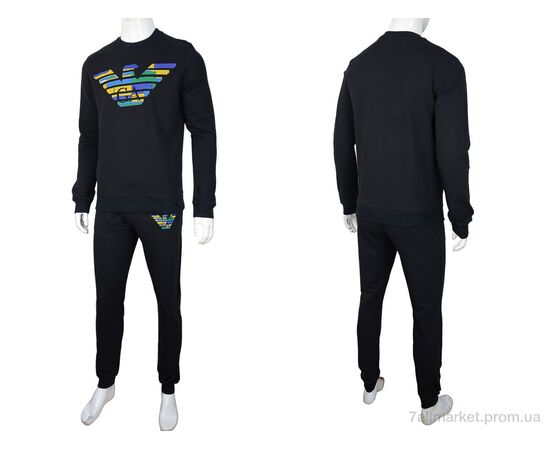 Фотография Спортивный костюм мужской Весна/осень 02929 black (5 шт. р.сетка S-2XL) "Obuvok" недорого оптом от прямого поставщика, изображение 4