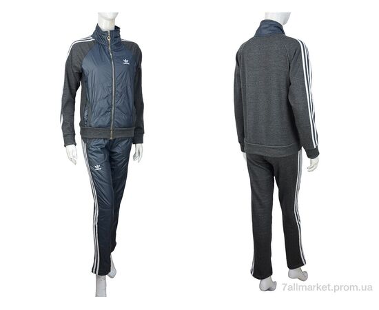 Фотография Спортивный костюм женский Весна/осень Ж433 (04273) grey флис (4 шт. р.сетка 40-46) "Obuvok" недорого оптом от прямого поставщика, изображение 4