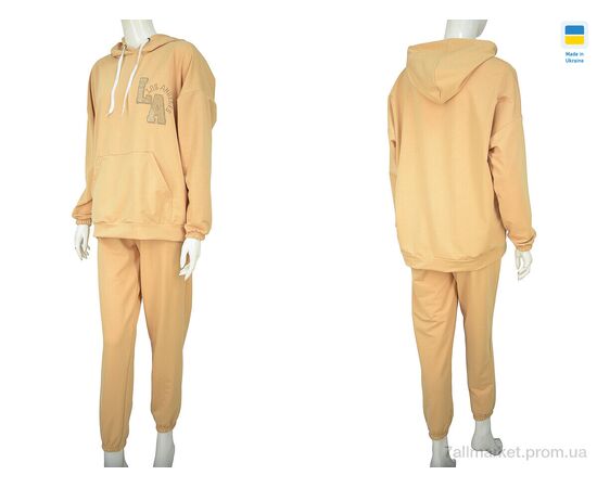 Фотография Спортивный костюм женский Весна/осень 08134-1 бежевий (5 шт. р.сетка 46-54) "Obuvok" недорого оптом от прямого поставщика, изображение 4