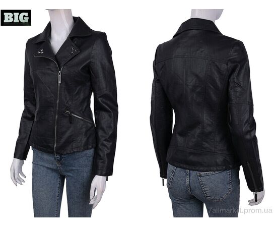 Куртка жіноча Весна/осінь 2002 black (5 шт. р.сіткаS-2XL) "BIG" недорого оптом від прямого постачальника, зображення 3