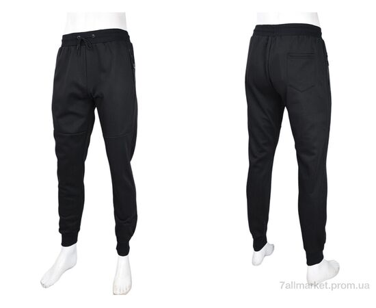 Фотография Спортивные брюки мужские Зима 3943-A41 black (5 шт. р.сетка M-3XL) "Мир" недорого оптом от прямого поставщика, изображение 4
