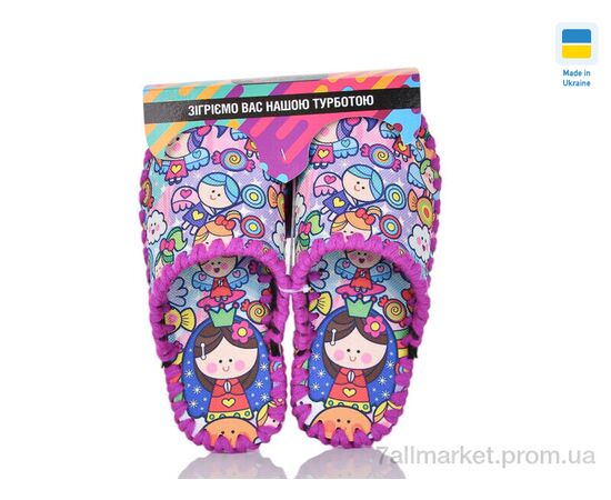 Фотография Тапки женские для дома Весна/осень 0919 фіолетовий (8 пар р.30-36) "Active" недорого оптом от прямого поставщика, изображение 2