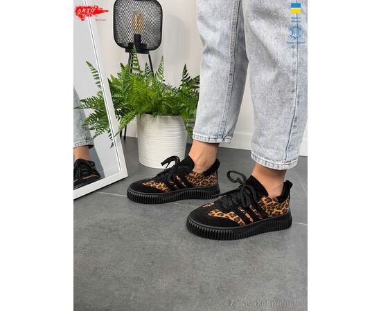 Кросівки жіночі модні Весна/осінь 310 чорий-леопард (6 пар р.36-40) "ARTO" недорого оптом від прямого постачальника, зображення 2 Кросівки жіночі модні Весна/осінь 310 чорий-леопард (6 пар р.36-40) "ARTO" недорого оптом від прямого постачальника, зображення 2