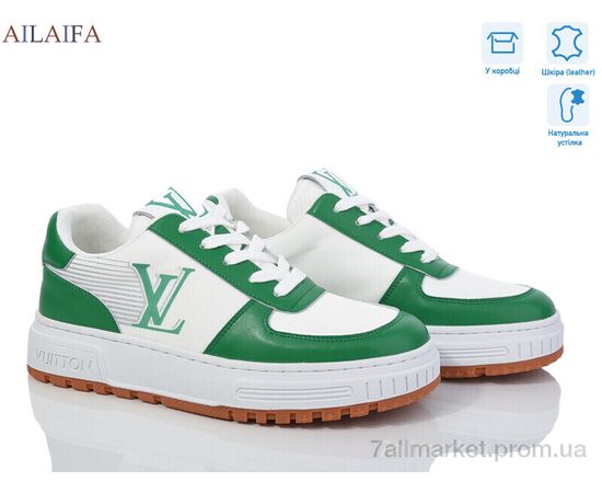 Кроссовки женские модные Весна/осень 2056 white-green (8 пар р.36-41) "Ailaifa" недорого оптом от прямого поставщика, изображение 2 Фотография Кроссовки женские модные Весна/осень 2056 white-green (8 пар р.36-41) "Ailaifa" недорого оптом от прямого поставщика, изображение 2