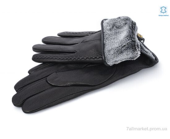 Рукавички жіночі Зима 1138 black шкіра олень махра (10 шт. р.сітка6,5-8,5) "KUINH" недорого оптом від прямого постачальника, зображення 2