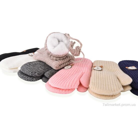 Фотография Варежки детские Зима 5163 (хутро) mix (12 шт. р.сетка 3-5) "CAP" недорого оптом от прямого поставщика, изображение 2