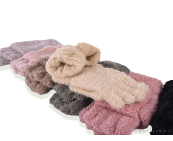 Варежки для женщин Зима D02 (норка) mix (12 шт. р.сетка One size) "CAP" недорого оптом от прямого поставщика, изображение 2 Фотография Варежки для женщин Зима D02 (норка) mix (12 шт. р.сетка One size) "CAP" недорого оптом от прямого поставщика, изображение 2