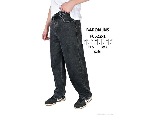 Джинси чоловічі Зима F6522-1 фліс (8 шт. р.сітка28-36) "Baron" недорого оптом від прямого постачальника, зображення 2 Джинси чоловічі Зима F6522-1 фліс (8 шт. р.сітка28-36) "Baron" недорого оптом від прямого постачальника, зображення 2