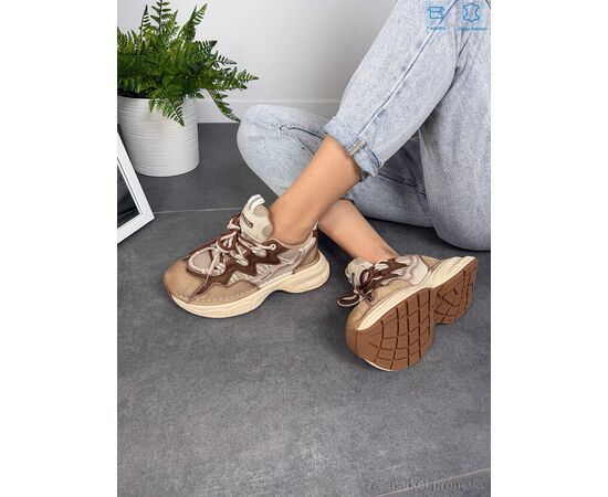 Кроссовки женские модные Весна/осень BA1002-1 l.brown (8 пар р.36-40) "Camille" недорого оптом от прямого поставщика, изображение 2 Фотография Кроссовки женские модные Весна/осень BA1002-1 l.brown (8 пар р.36-40) "Camille" недорого оптом от прямого поставщика, изображение 2