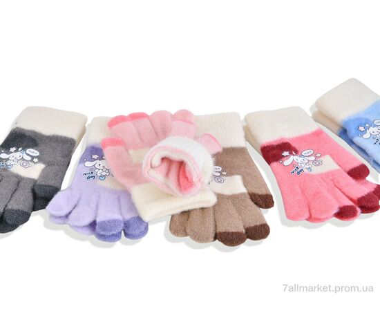 Фотография Перчатки для детей Зима 2528 (6-10) mix (12 шт. р.сетка 6-10) "KUINH" недорого оптом от прямого поставщика, изображение 2