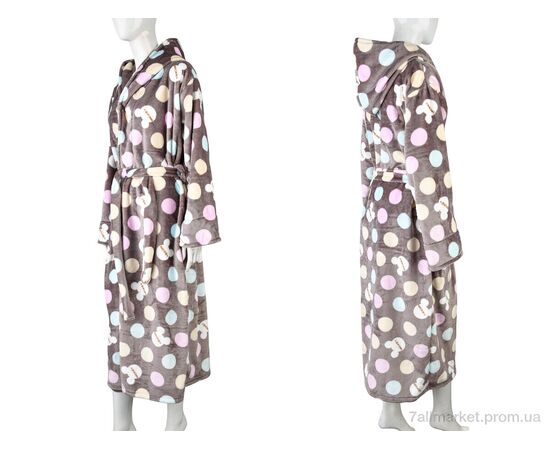 Фотография Халат женский Зима 002-7 brown (3 шт. р.сетка XL-3XL) "Banko" недорого оптом от прямого поставщика, изображение 3