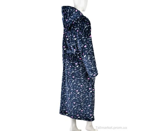 Фотография Халат женский Зима 002-8 navy (3 шт. р.сетка XL-3XL) "Banko" недорого оптом от прямого поставщика, изображение 2
