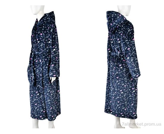 Фотография Халат женский Зима 002-8 navy (3 шт. р.сетка XL-3XL) "Banko" недорого оптом от прямого поставщика, изображение 3