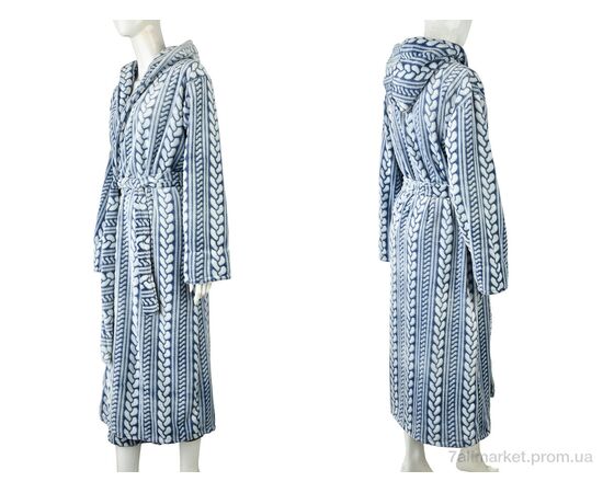 Фотография Халат женский Зима 002-9 blue (3 шт. р.сетка XL-3XL) "Banko" недорого оптом от прямого поставщика, изображение 3