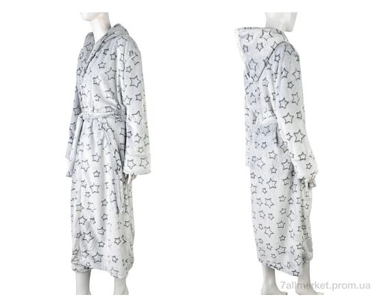 Фотография Халат женский Зима 002-10 grey (3 шт. р.сетка XL-3XL) "Banko" недорого оптом от прямого поставщика, изображение 3