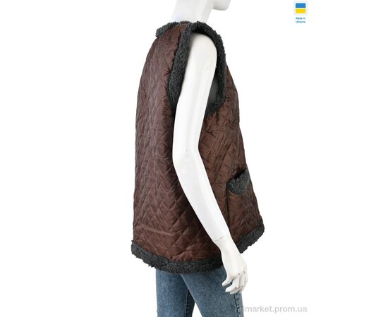 Жилетка жіноча Зима Жилетка коричнево-сірий (8 шт. р.сітка48-62) "LiBang" недорого оптом від прямого постачальника, зображення 2 Жилетка жіноча Зима Жилетка коричнево-сірий (8 шт. р.сітка48-62) "LiBang" недорого оптом від прямого постачальника, зображення 2