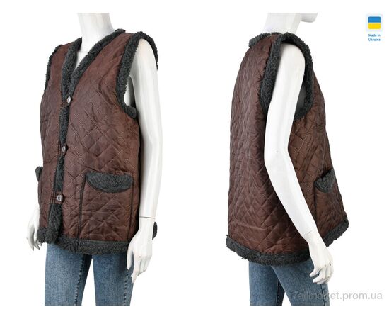 Жилетка жіноча Зима Жилетка коричнево-сірий (8 шт. р.сітка48-62) "LiBang" недорого оптом від прямого постачальника, зображення 3 Жилетка жіноча Зима Жилетка коричнево-сірий (8 шт. р.сітка48-62) "LiBang" недорого оптом від прямого постачальника, зображення 3