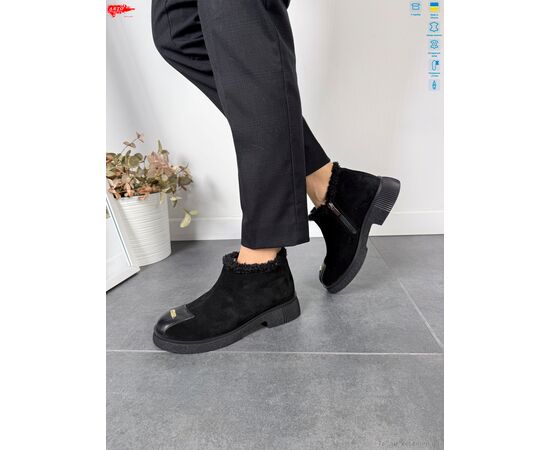 Черевики жіночі стильні Зима 322 ч.з. хутро (8 пар р.36-41) "ARTO" недорого оптом від прямого постачальника, зображення 3