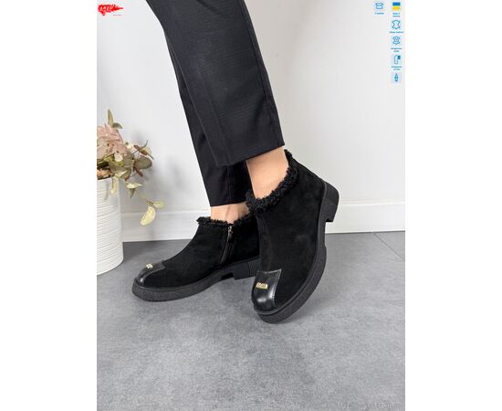 Черевики жіночі стильні Зима 322 ч.з. хутро (8 пар р.36-41) "ARTO" недорого оптом від прямого постачальника, зображення 4