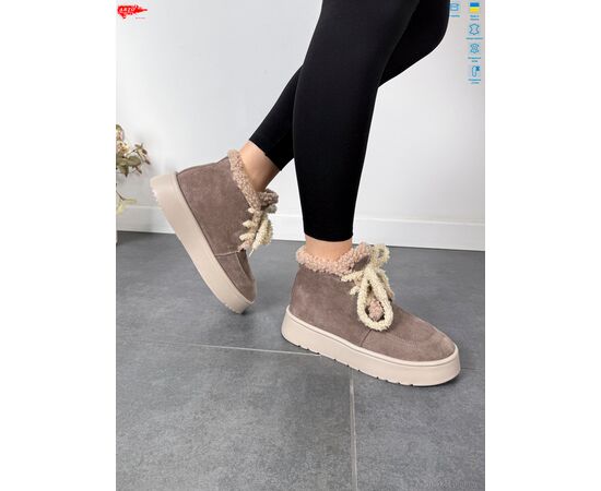 Черевики жіночі стильні Зима 503 кофе з. хутро (8 пар р.37-41) "ARTO" недорого оптом від прямого постачальника, зображення 4