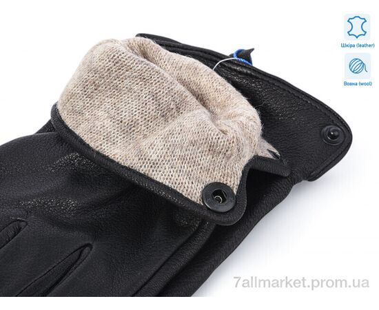 Чоловічі рукавиці Зима 0533B шкіра оленя вовна (10 шт. р.сітка11-13) "TUZZI" недорого оптом від прямого постачальника, зображення 2