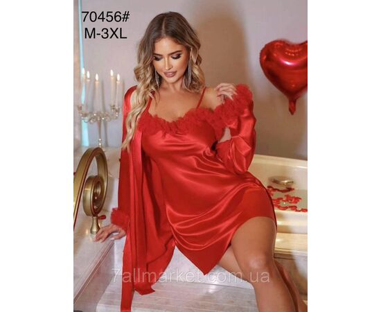 Комплект жіночий 2-ка халат + ніжна сорочка р-ри M-3XL "FLOWER" купити недорого від прямого постачальника, зображення 2 Комплект жіночий 2-ка халат + ніжна сорочка р-ри M-3XL "FLOWER" купити недорого від прямого постачальника, зображення 2