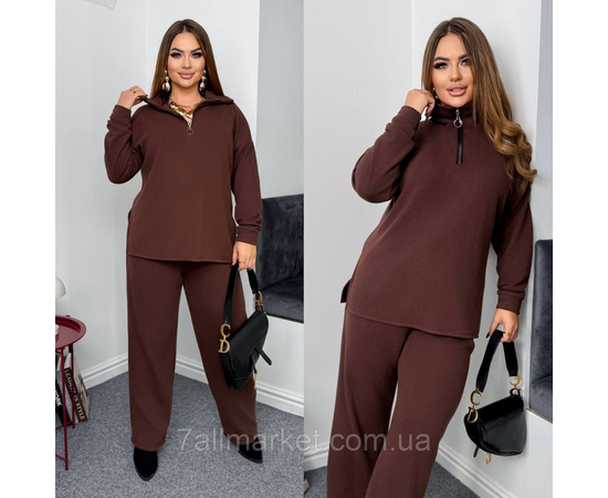 Костюм двійка жіночий ангора рубчик розміри 46-60 "LADA" недорого від прямого постачальника, зображення 2