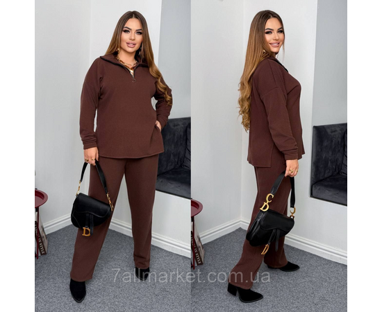 Костюм двійка жіночий ангора рубчик розміри 46-60 "LADA" недорого від прямого постачальника, зображення 3