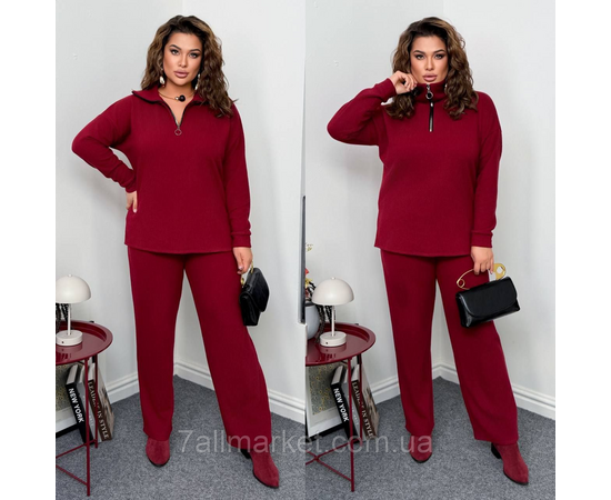 Костюм двійка жіночий ангора рубчик розміри 46-60 "LADA" недорого від прямого постачальника, зображення 2