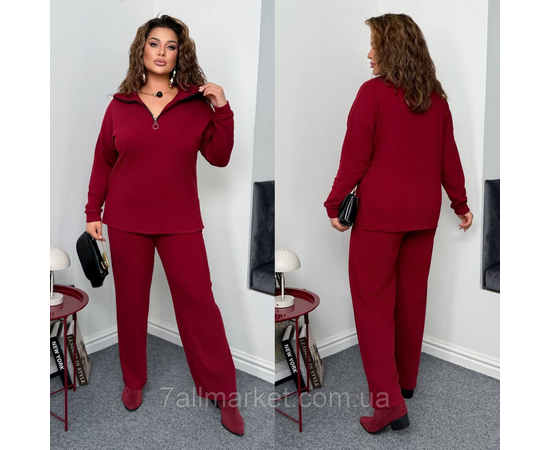 Костюм двійка жіночий ангора рубчик розміри 46-60 "LADA" недорого від прямого постачальника, зображення 3
