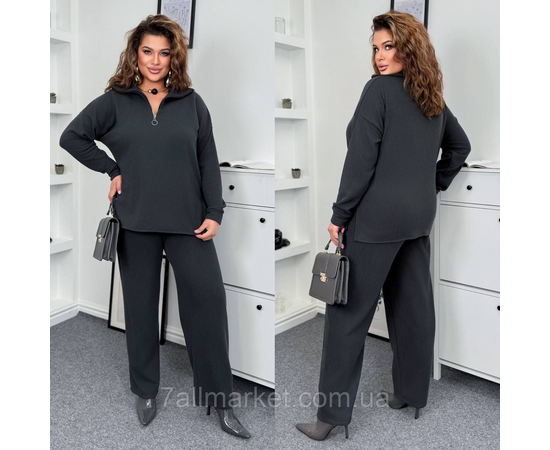 Костюм двійка жіночий ангора рубчик розміри 46-60 "LADA" недорого від прямого постачальника, зображення 2
