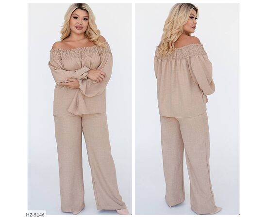 Костюм женский со штанами большие размеры р.50-52;54-56;56-58 (4цв) "VIKA" купить недорого от прямого поставщика, изображение 2 Фотография Костюм женский со штанами большие размеры р.50-52;54-56;56-58 (4цв) "VIKA" купить недорого от прямого поставщика, изображение 2