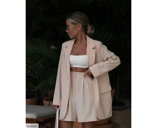 Женский костюм шорты пиджак р.S-M;M-L (2цв) "ANNVER" купить недорого от прямого поставщика, изображение 2 Фотография Женский костюм шорты пиджак р.S-M;M-L (2цв) "ANNVER" купить недорого от прямого поставщика, изображение 2