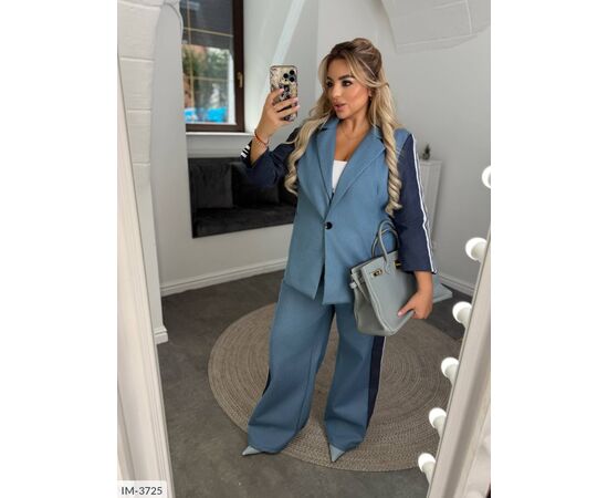 Костюм двойка женский пиджак и брюки большие размеры р.50-52;54-56;58-60 (2цв) "VIKA" купить недорого от прямого поставщика, изображение 9 Фотография Костюм двойка женский пиджак и брюки большие размеры р.50-52;54-56;58-60 (2цв) "VIKA" купить недорого от прямого поставщика, изображение 9