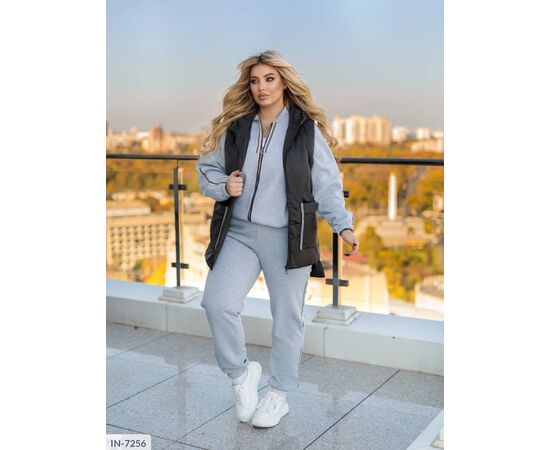 Фотография Женский прогулочный костюм со штанами большие размеры р.50-52;54-56;58-60;62-64 "LETTI" купить недорого от прямого поставщика, изображение 4