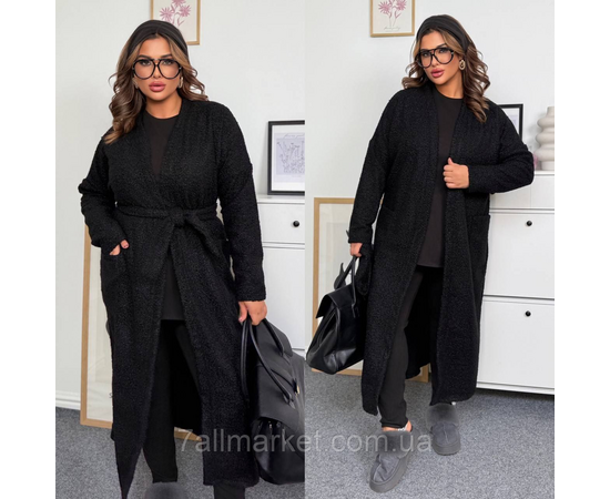 Кардиган-пальто жіночий еко-барашок на флісі 46-60 "LADA" недорого від прямого постачальника, зображення 2