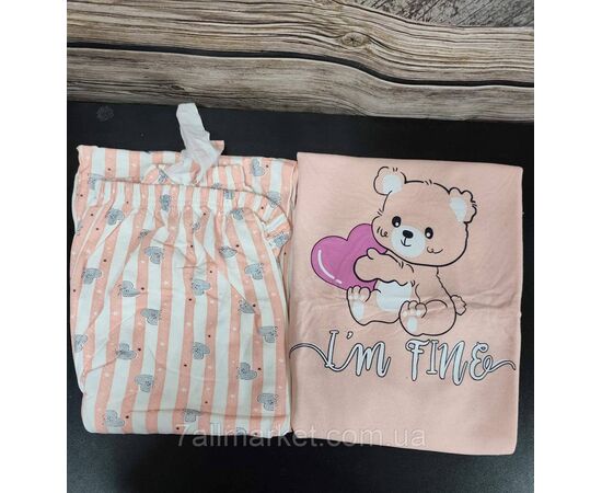 Пижама женская байковая с Мишкой размеры M-3XL (2цв) "MODY" купить недорого от прямого поставщика, изображение 2 Фотография Пижама женская байковая с Мишкой размеры M-3XL (2цв) "MODY" купить недорого от прямого поставщика, изображение 2