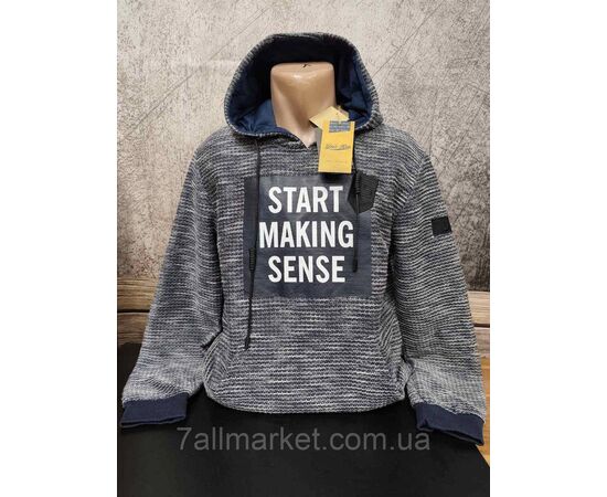 Батник-кенгуру  мужской на флисе с капюшоном размеры M-2XL (2цв) "MODY" купить недорого от прямого поставщика, изображение 3 Фотография Батник-кенгуру  мужской на флисе с капюшоном размеры M-2XL (2цв) "MODY" купить недорого от прямого поставщика, изображение 3