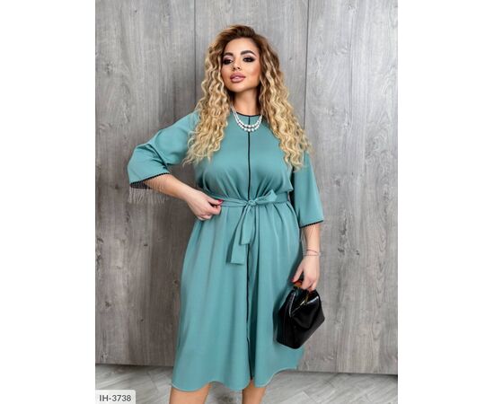 Жіноча сукня з поясом р.46-48;50-52;54-56;58-60 (5кол.) "VLADA" купити недорого від прямого постачальника, зображення 6 Жіноча сукня з поясом р.46-48;50-52;54-56;58-60 (5кол.) "VLADA" купити недорого від прямого постачальника, зображення 6