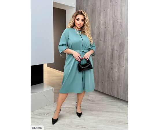 Жіноча сукня з поясом р.46-48;50-52;54-56;58-60 (5кол.) "VLADA" купити недорого від прямого постачальника, зображення 7 Жіноча сукня з поясом р.46-48;50-52;54-56;58-60 (5кол.) "VLADA" купити недорого від прямого постачальника, зображення 7