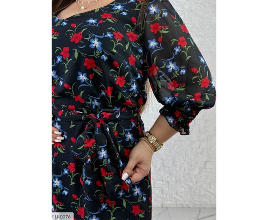 Фотография Женское платье шифон талия на резинке с поясом р.46-48;50-52;54-56;58-60 "VLADA" купить недорого от прямого поставщика, изображение 4